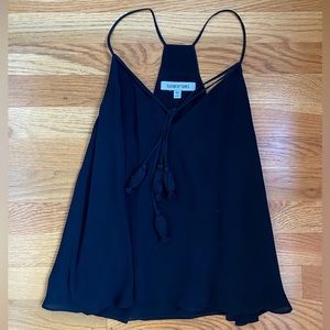 100% SILK Elizabeth and James Tank, Black XS